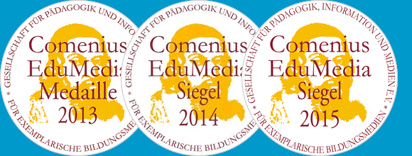 Auszeichnungen Comenius Edumedia 2013, 2014 und 2015
